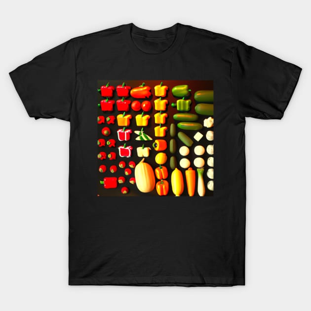 Size chart vegetable art T-Shirt by tearbytea